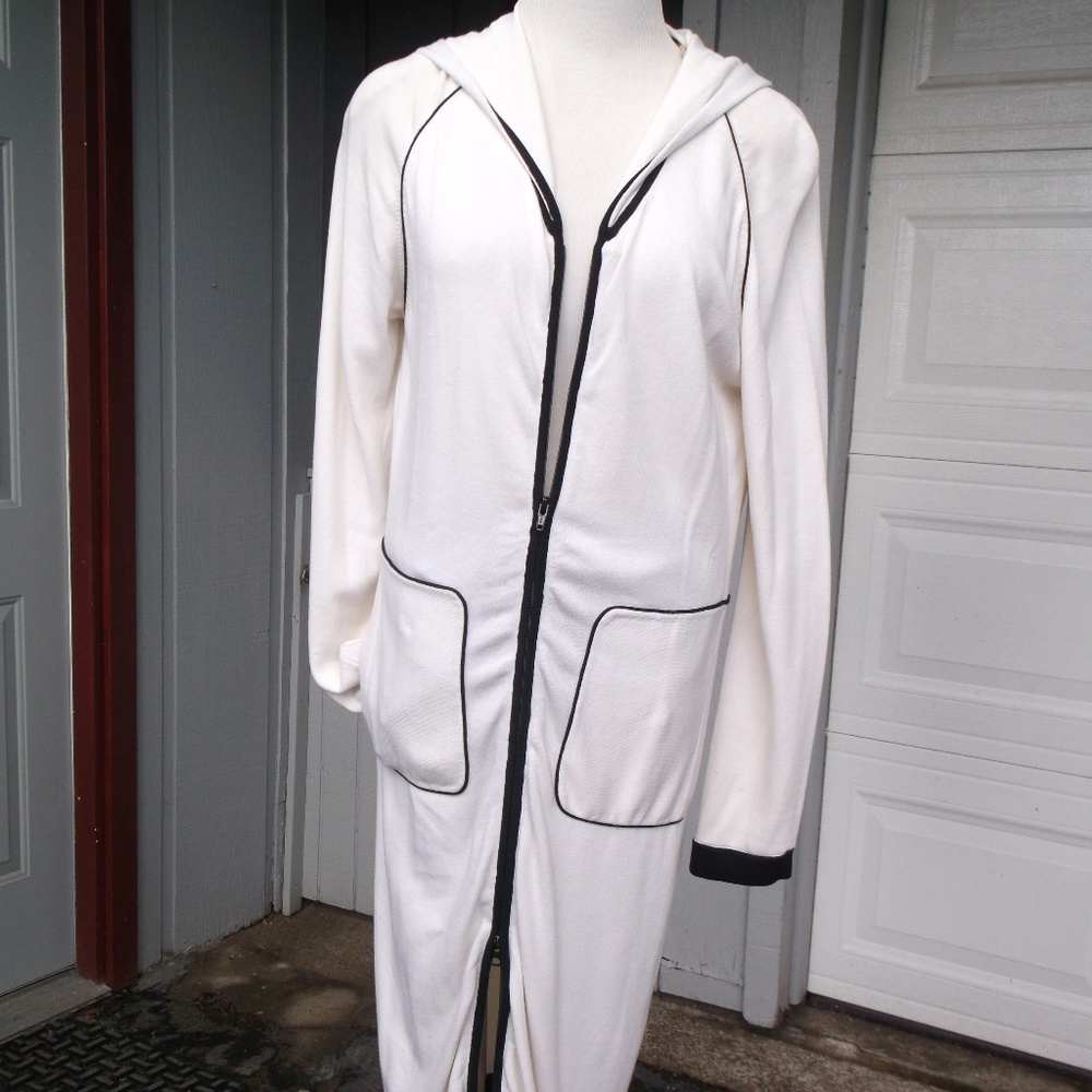 SHU SHU Cream 2 way zipper hoodie Cardigan long